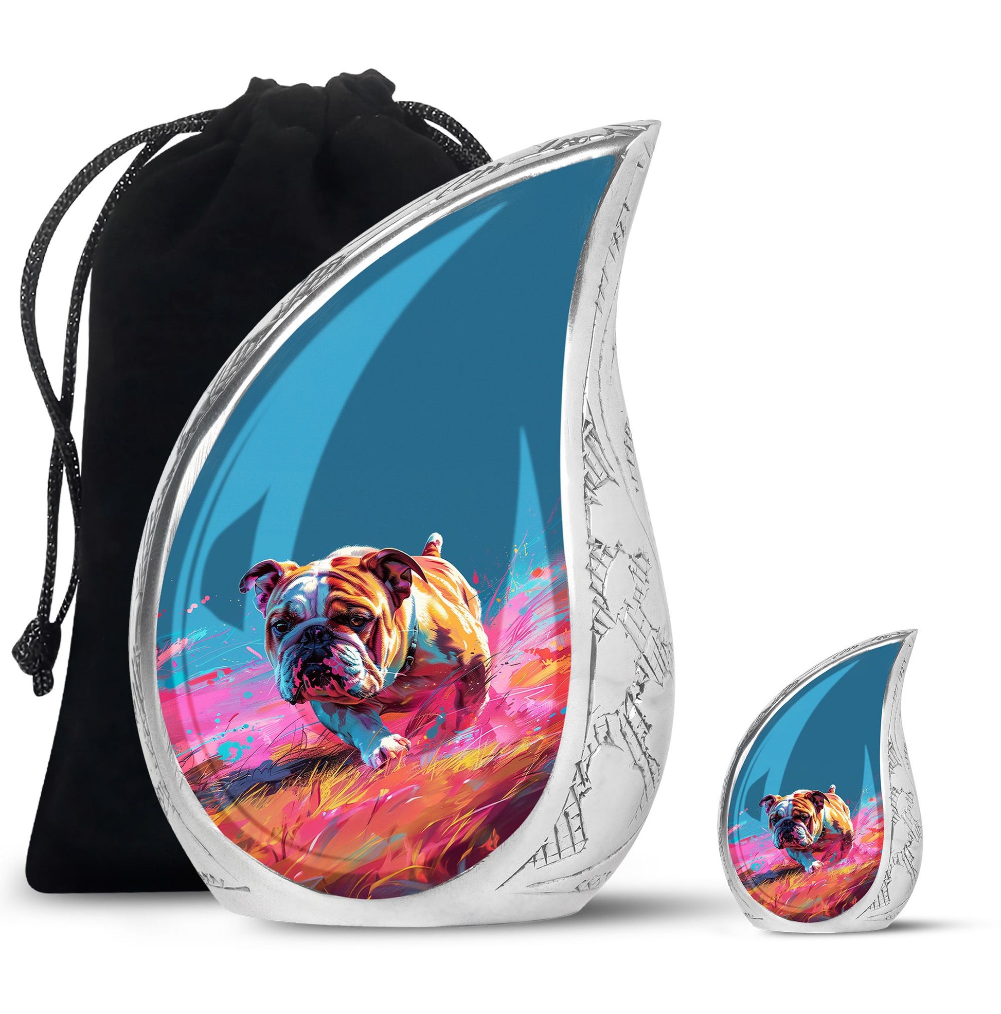 Vibrant Memorial Ashes Urn - Bulldog Funeral Cremation Urn For Pets