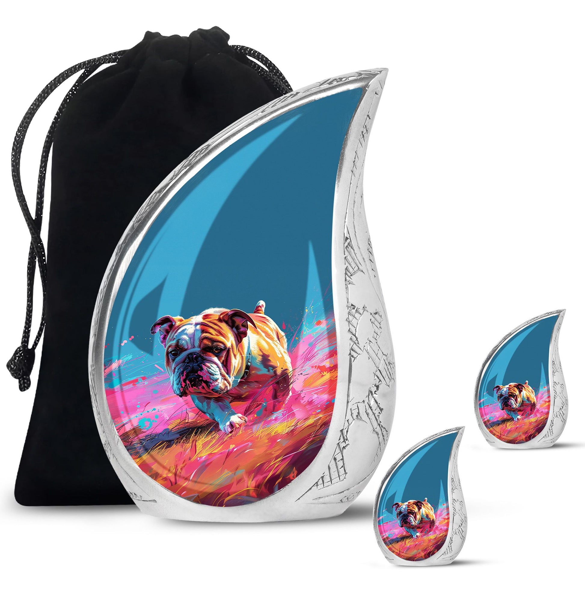 Vibrant Memorial Ashes Urn - Bulldog Funeral Cremation Urn For Pets