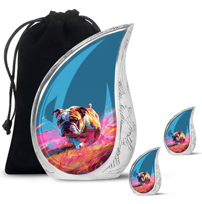 Vibrant Memorial Ashes Urn - Bulldog Funeral Cremation Urn For Pets