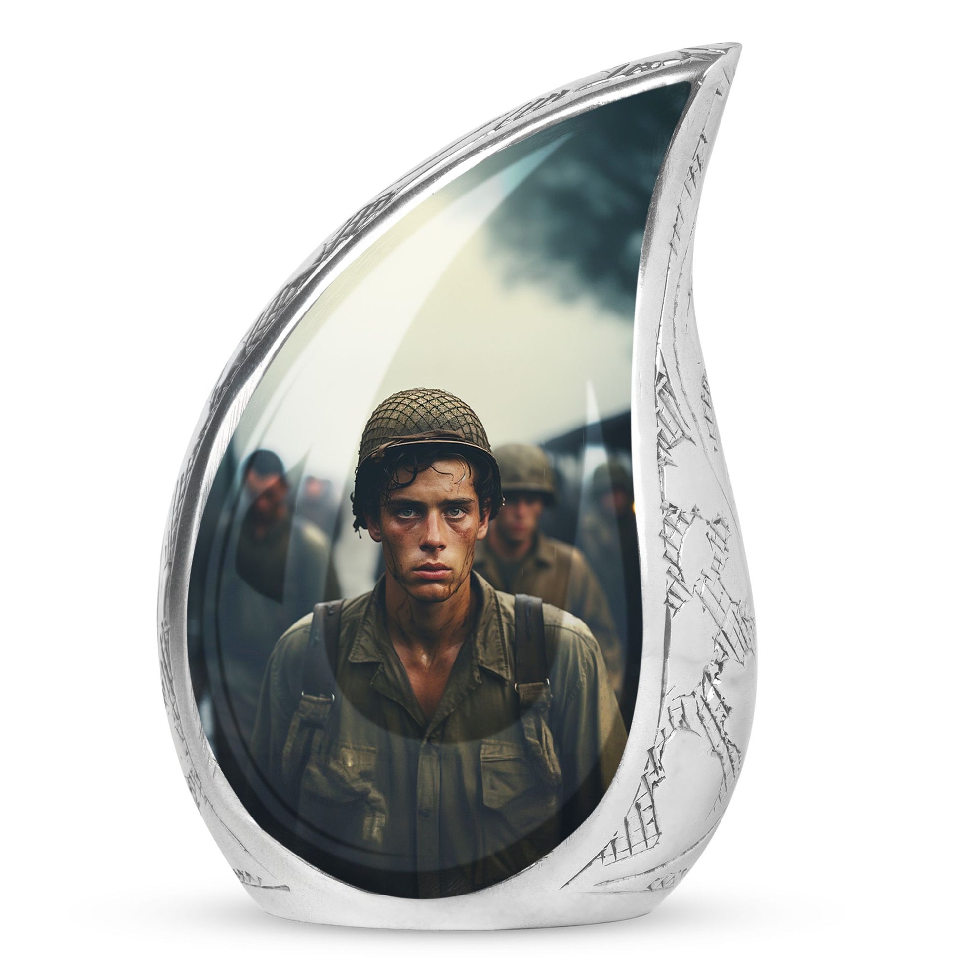 Soldier Urn Memorial For Adult Men & Women - Veteran Cremation Urn