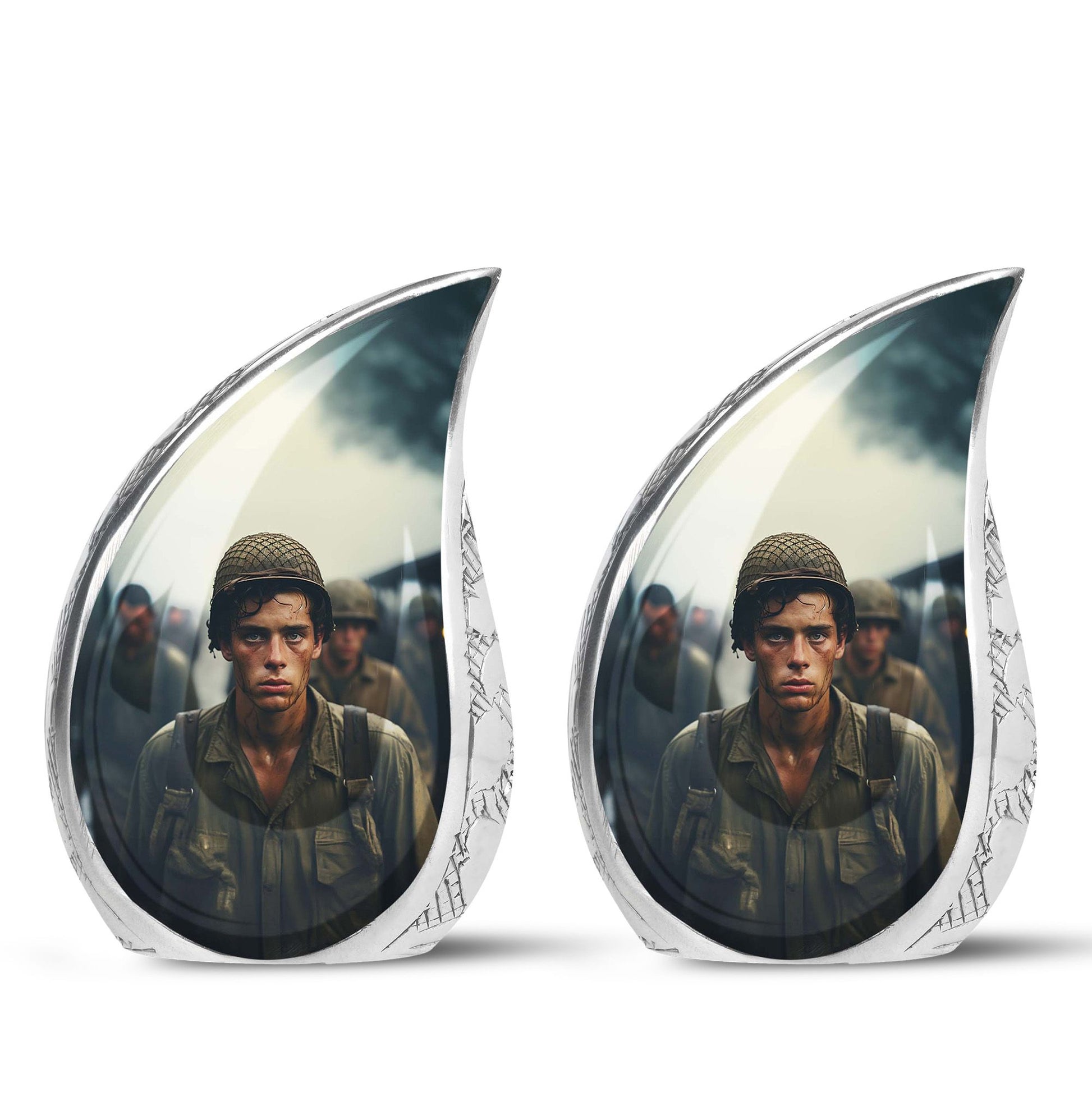 Soldier Urn Memorial For Adult Men & Women - Veteran Cremation Urn