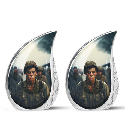 Personalized Military Cremation Urn for Adult - 10-inch, 200 cu in - Yatskia