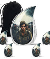 Soldier Urn Memorial For Adult Men & Women - Veteran Cremation Urn