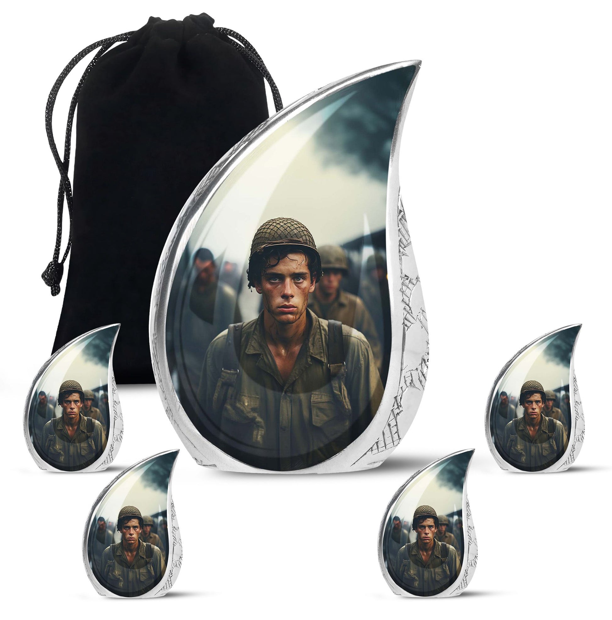 Soldier Urn Memorial For Adult Men & Women - Veteran Cremation Urn