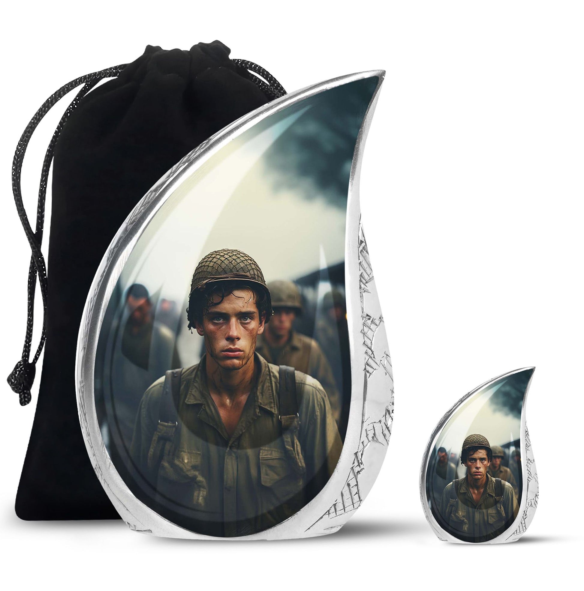 Soldier Urn Memorial For Adult Men & Women - Veteran Cremation Urn