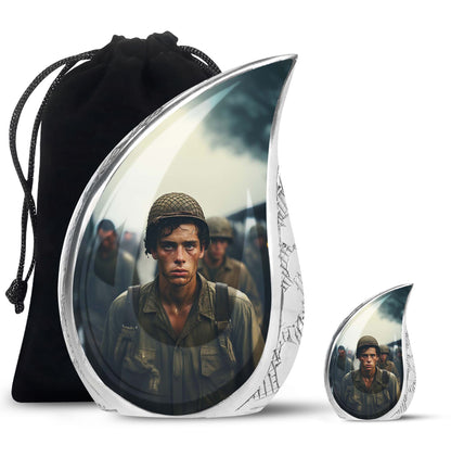 Personalized Military Cremation Urn for Adult - 10-inch, 200 cu in - Yatskia