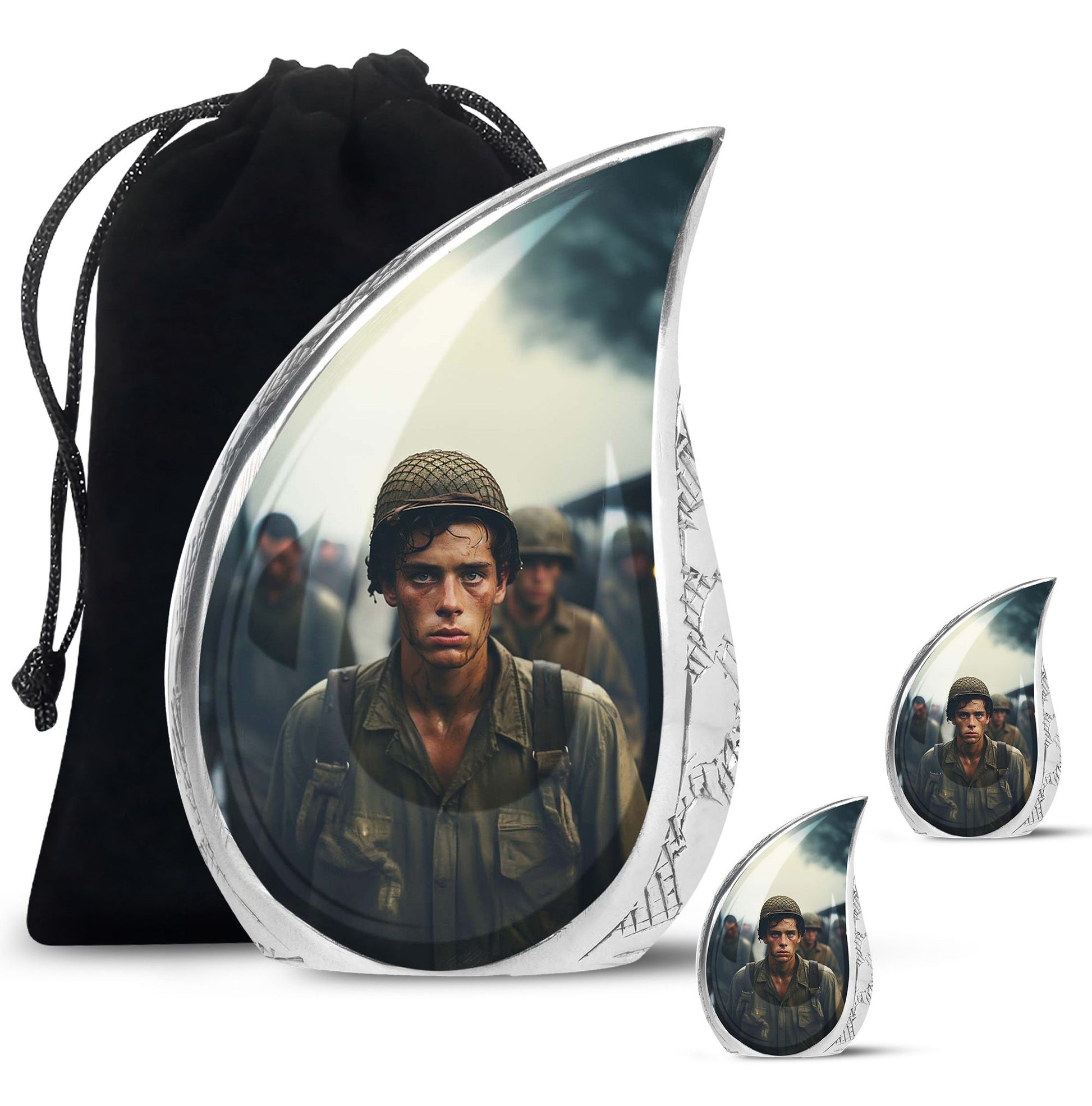 Soldier Urn Memorial For Adult Men & Women - Veteran Cremation Urn