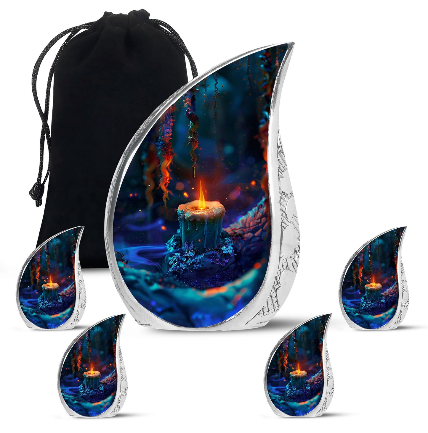 Personalized Fire Cremation Urn for Women - 10-inch, 200 cu in - Yatskia