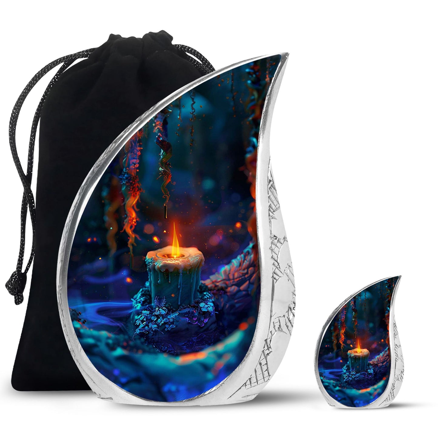 Personalized Fire Cremation Urn for Women - 10-inch, 200 cu in - Yatskia