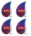 Neon City Memorial Urn For Females - Glowing Candles Cremation Urn