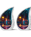 Glowing Candle Memorial Tribute Urn - Neon Urn For Male & Female