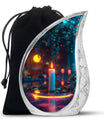 Glowing Candle Memorial Tribute Urn - Neon Urn For Male & Female
