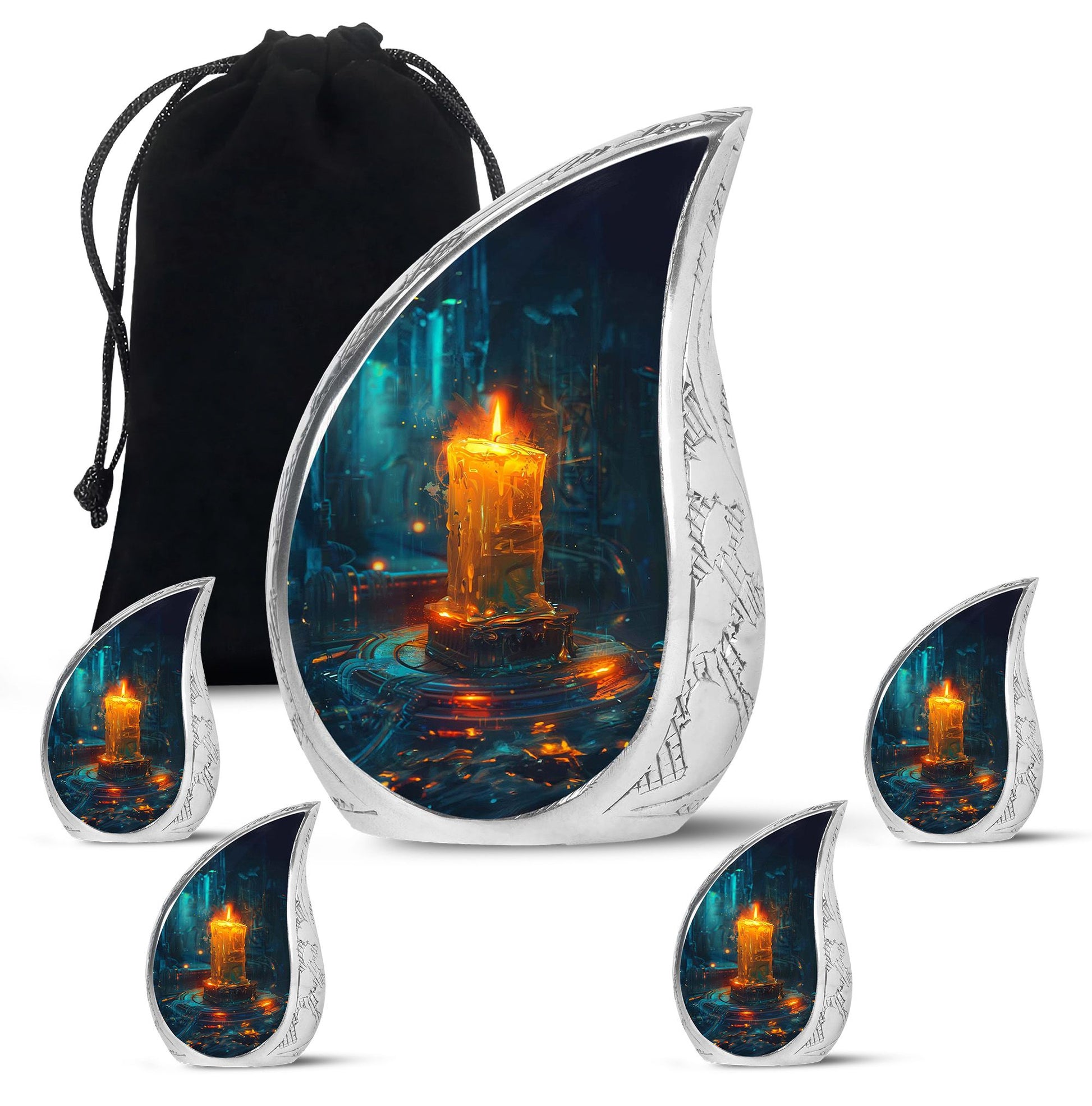 Flaming Candle Urns For Loved Ones - Magical Cremation Ashes Large Urn
