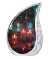 Neon Rainfall Memorial Urn - Candle Themed Cremation Urn For Ashes