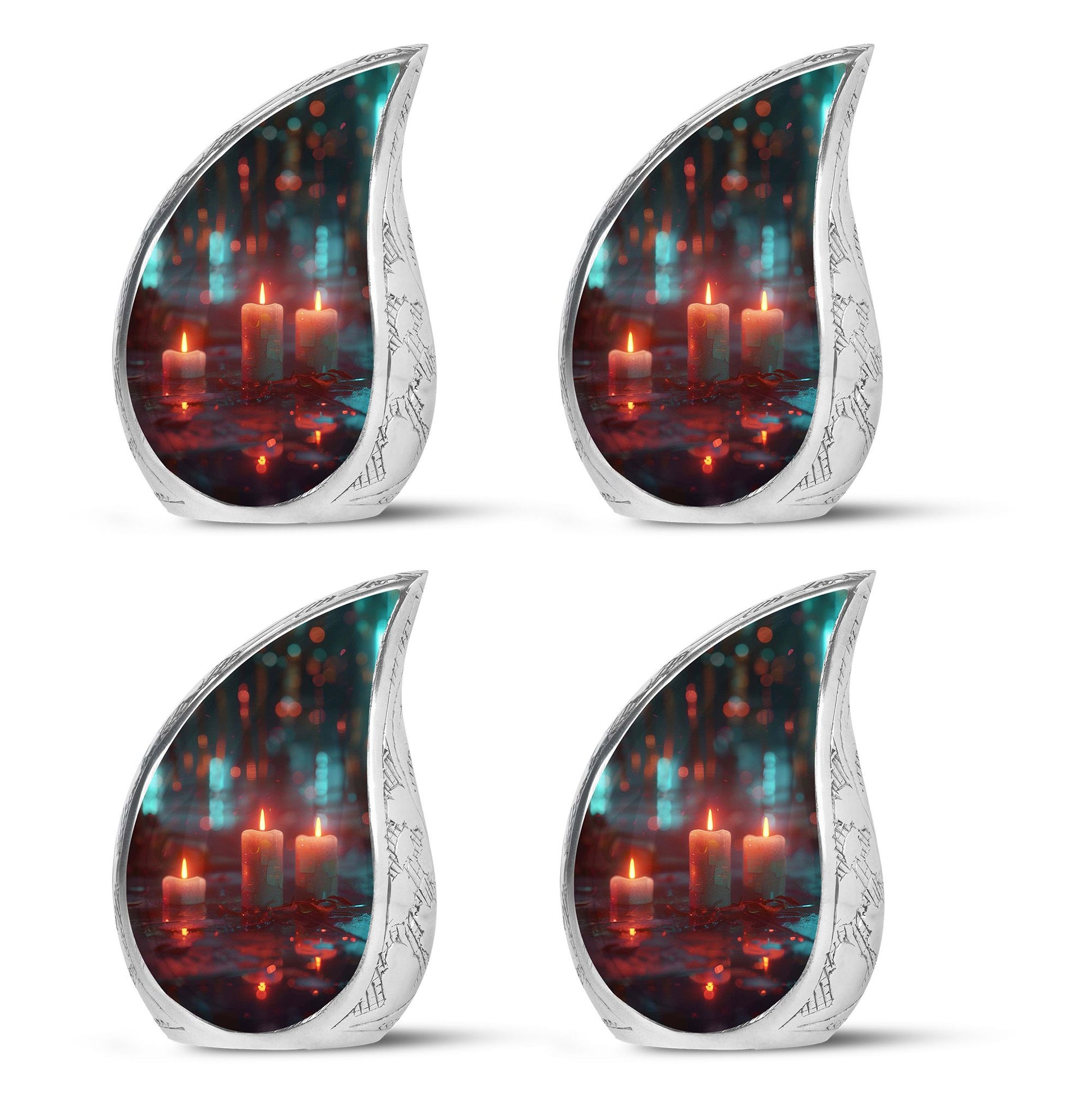 Neon Rainfall Memorial Urn - Candle Themed Cremation Urn For Ashes