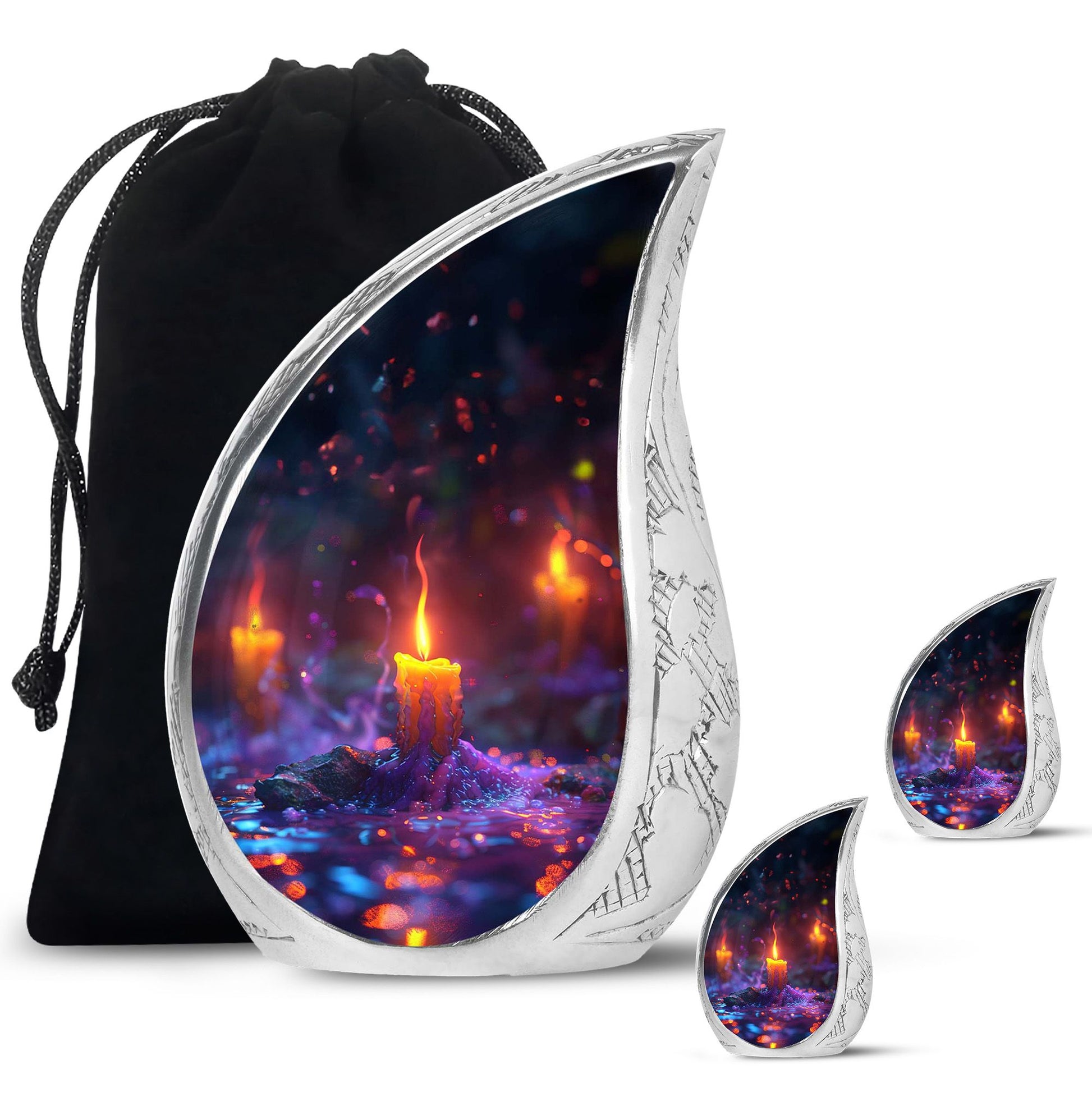 Mystically Glowing Candle Urns - Large Memorial Urns For Ashes