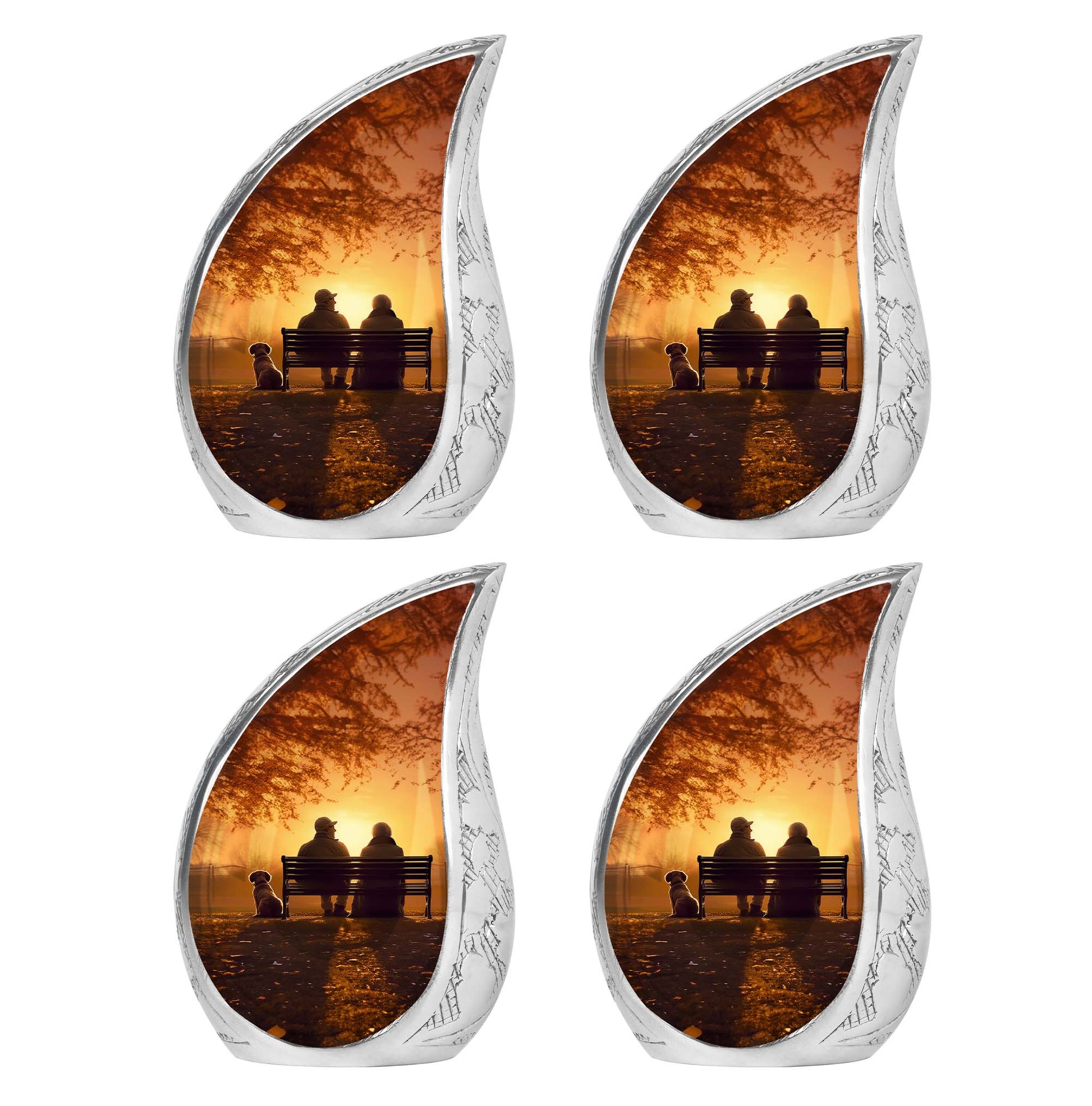 Old Couple On A Bench - Couple Urn For Memorial Ashes Cremation