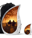 Old Couple On A Bench - Couple Urn For Memorial Ashes Cremation