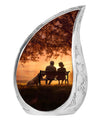 Old Couple Sitting On A Bench - Elderly Urn Memorial For Grandparents