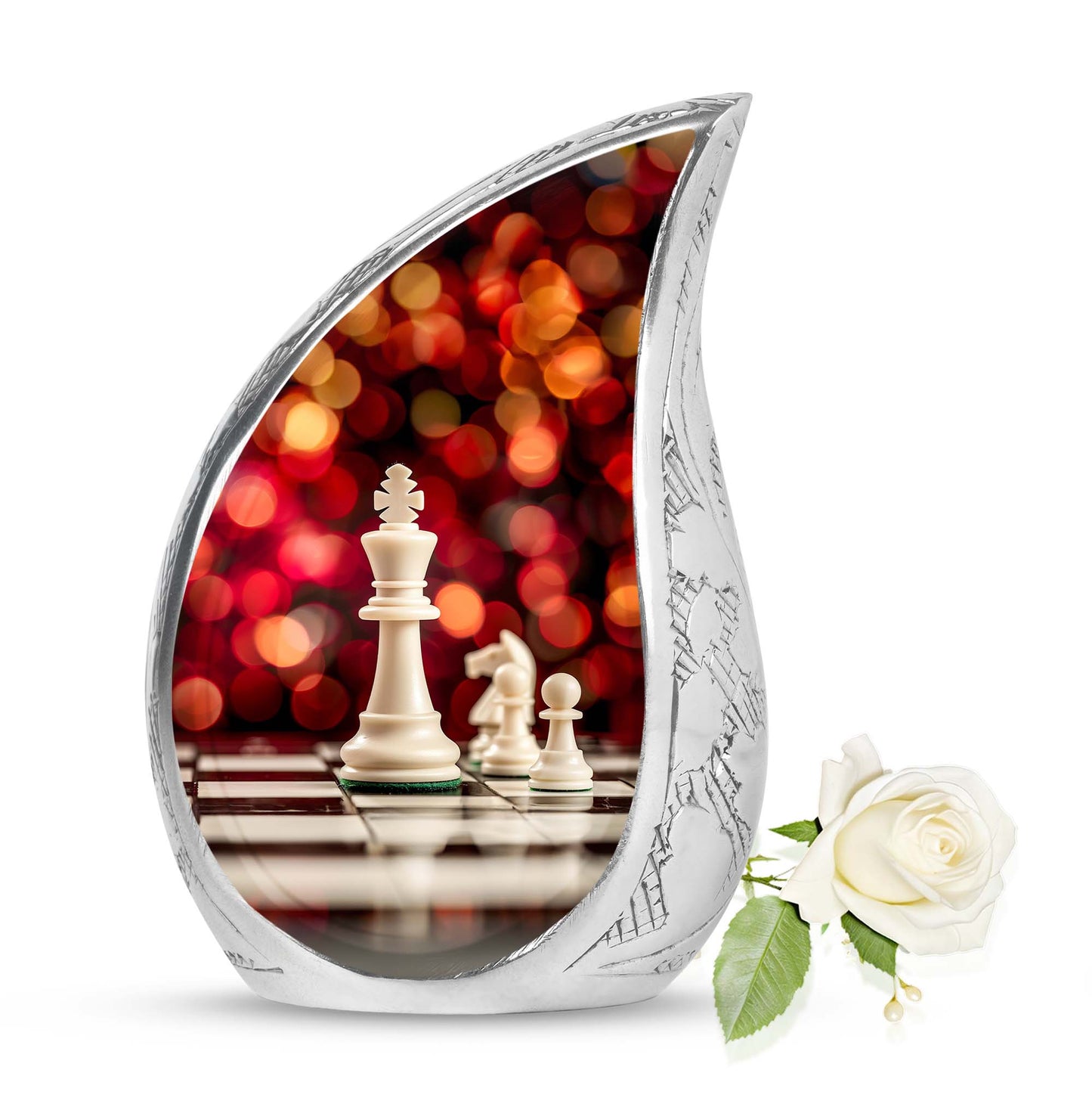 White Personalized Bird Cremation Urn for Human Ashes - 10-inch, 200 cu in - Yatskia