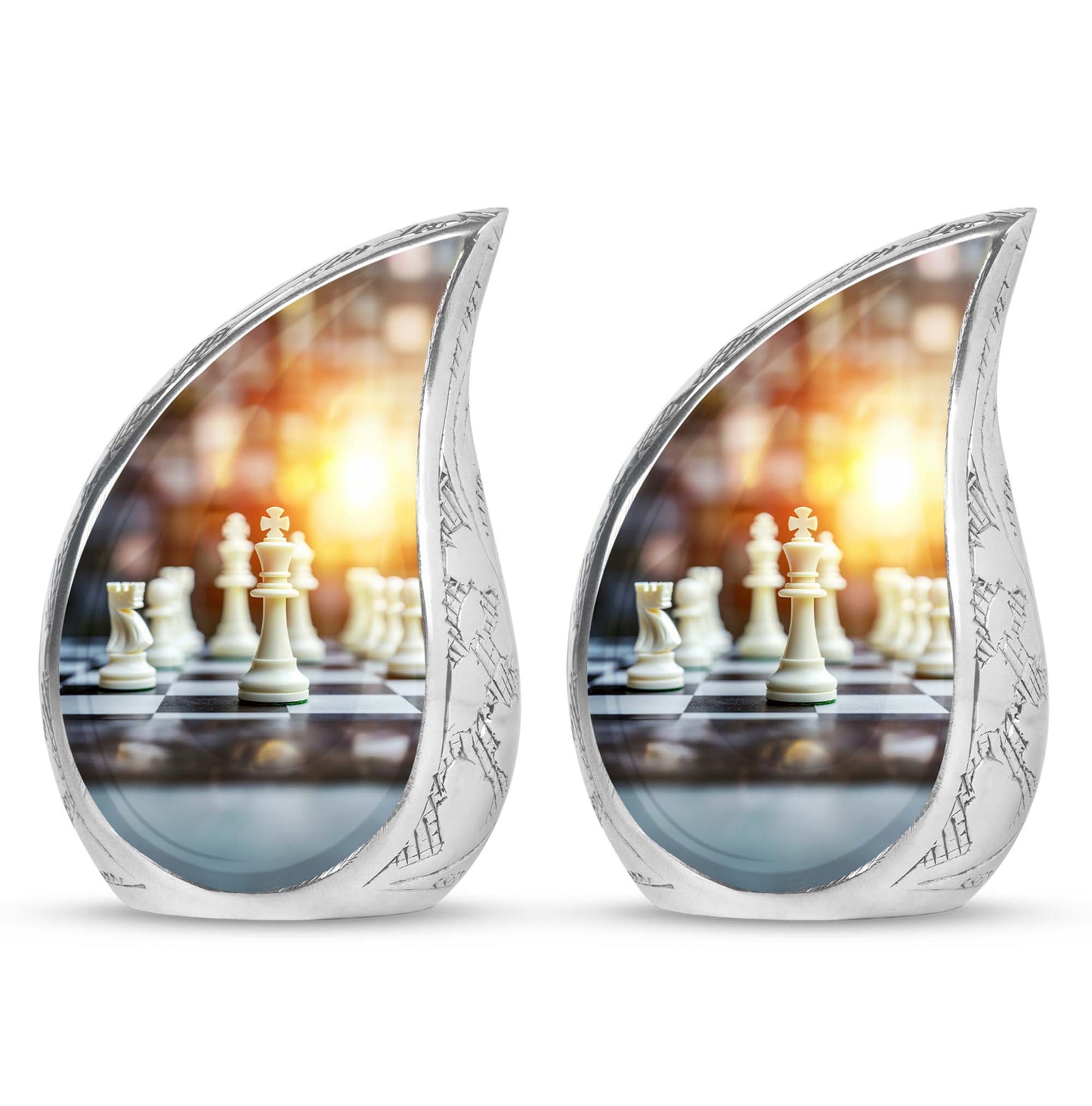 Personalized Chess Cremation Urn for Women - 10-inch, 200 cu in - Yatskia