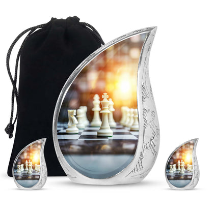 Personalized Chess Cremation Urn for Women - 10-inch, 200 cu in - Yatskia