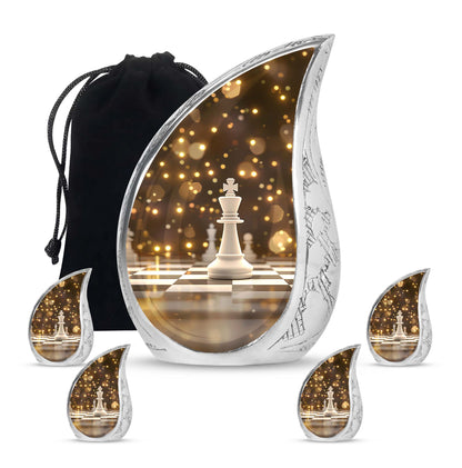 Personalized Chess Memorial Urn for Human Ashes - 10-inch, 200 cu in - Yatskia
