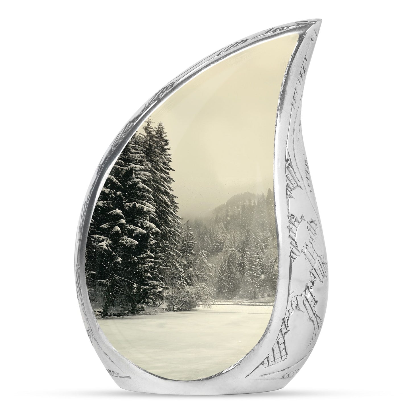 Personalized Winter Memorial Urn for Human Ashes - 10-inch, 200 cu in - Yatskia