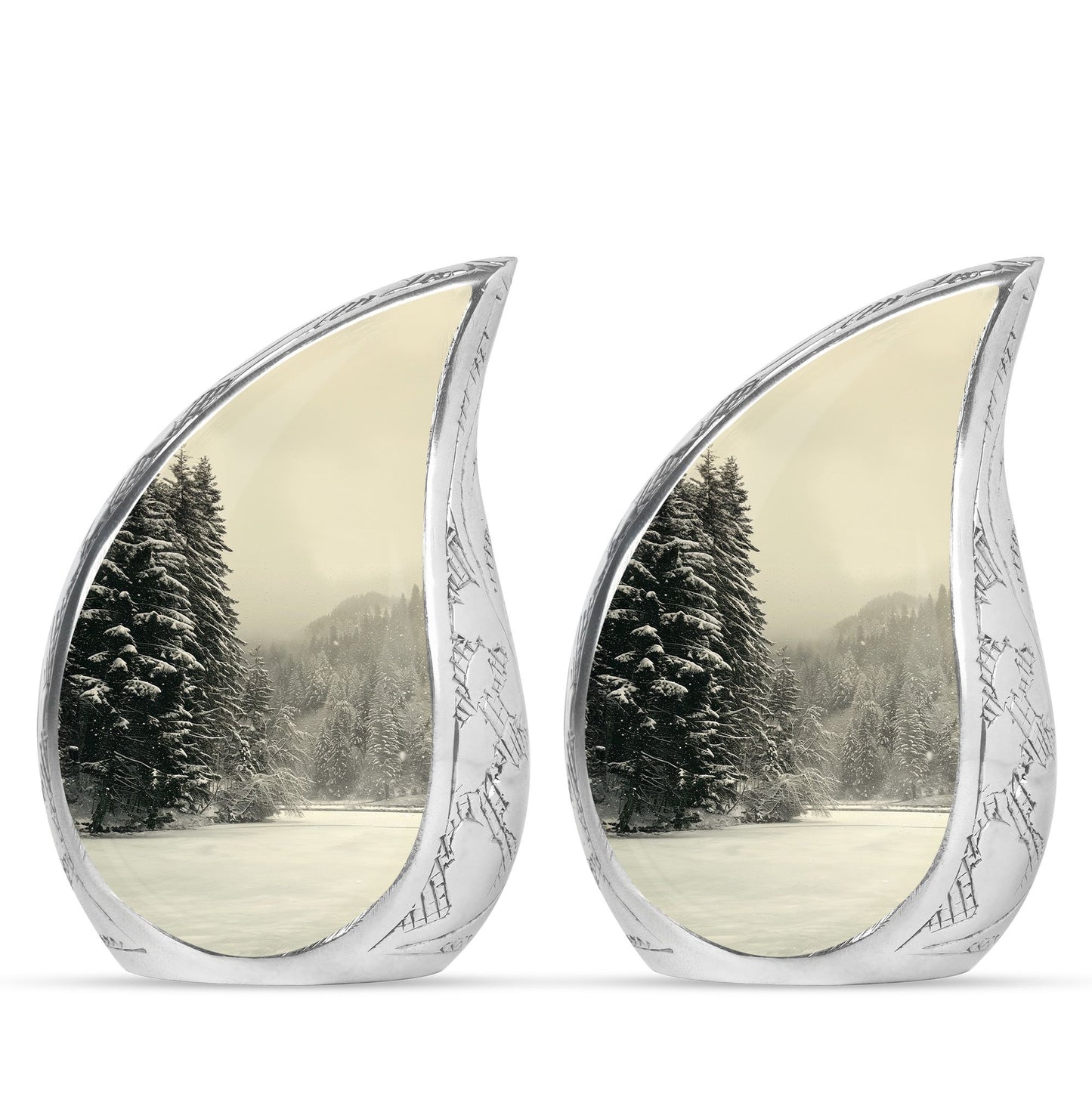 Personalized Winter Memorial Urn for Human Ashes - 10-inch, 200 cu in - Yatskia