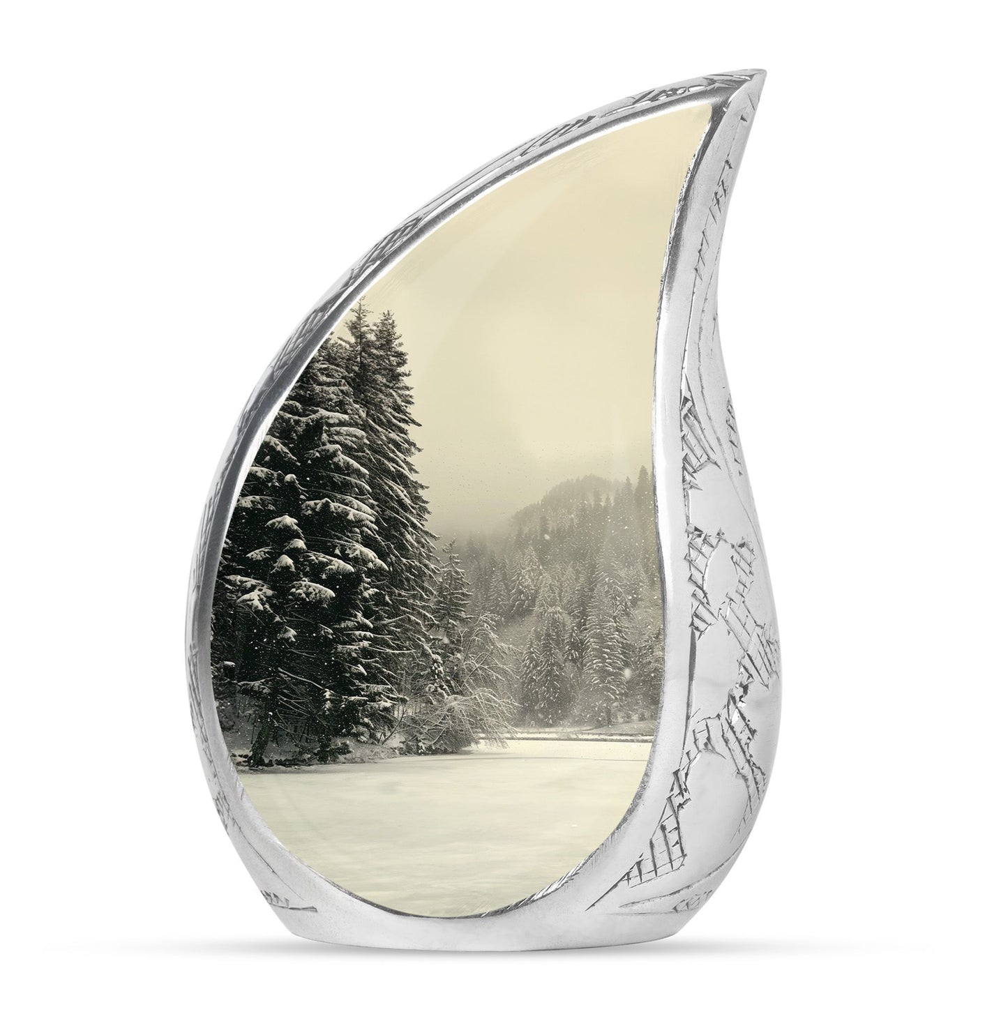 Personalized Winter Memorial Urn for Human Ashes - 10-inch, 200 cu in - Yatskia