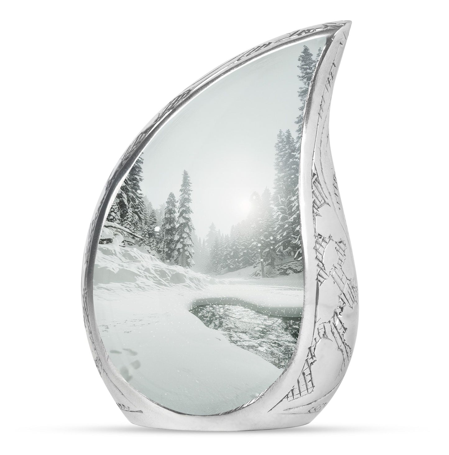 Personalized Winter Cremation Urn for Human Ashes - 10-inch, 200 cu in - Yatskia