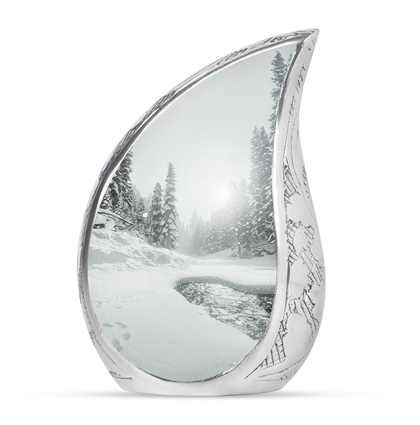 Personalized Winter Cremation Urn for Human Ashes - 10-inch, 200 cu in - Yatskia