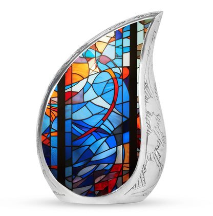 Glass Stained Glass Keepsake Urn for Human Ashes - 3-inch, 200 cu in - Yatskia