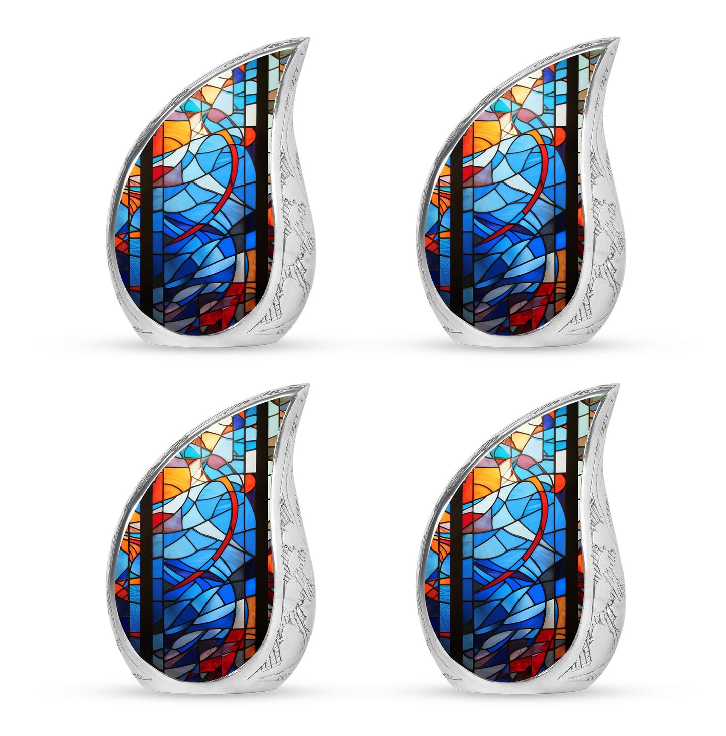 Glass Stained Glass Keepsake Urn for Human Ashes - 3-inch, 200 cu in - Yatskia