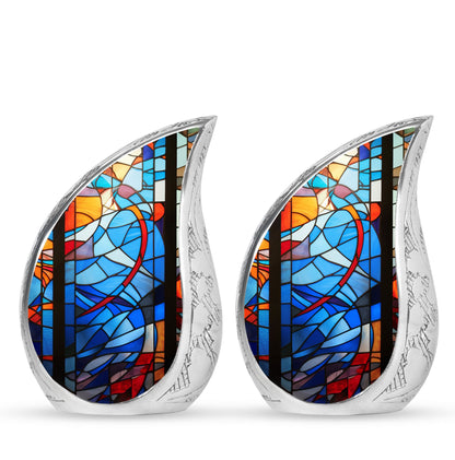 Glass Stained Glass Keepsake Urn for Human Ashes - 3-inch, 200 cu in - Yatskia