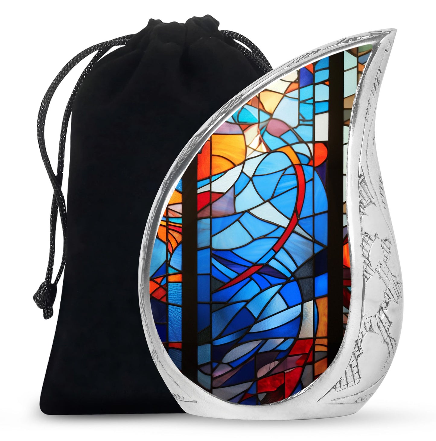 Glass Stained Glass Keepsake Urn for Human Ashes - 3-inch, 200 cu in - Yatskia