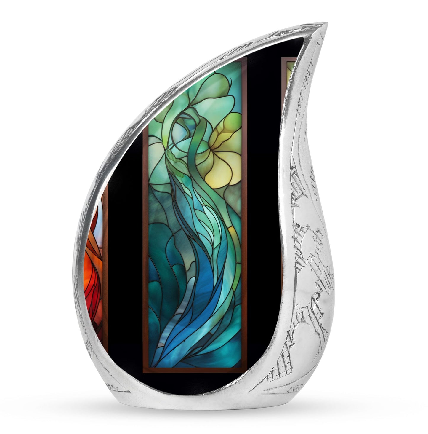 Glass Stained Glass Memorial Urn for Human Ashes - 10-inch, 200 cu in - Yatskia