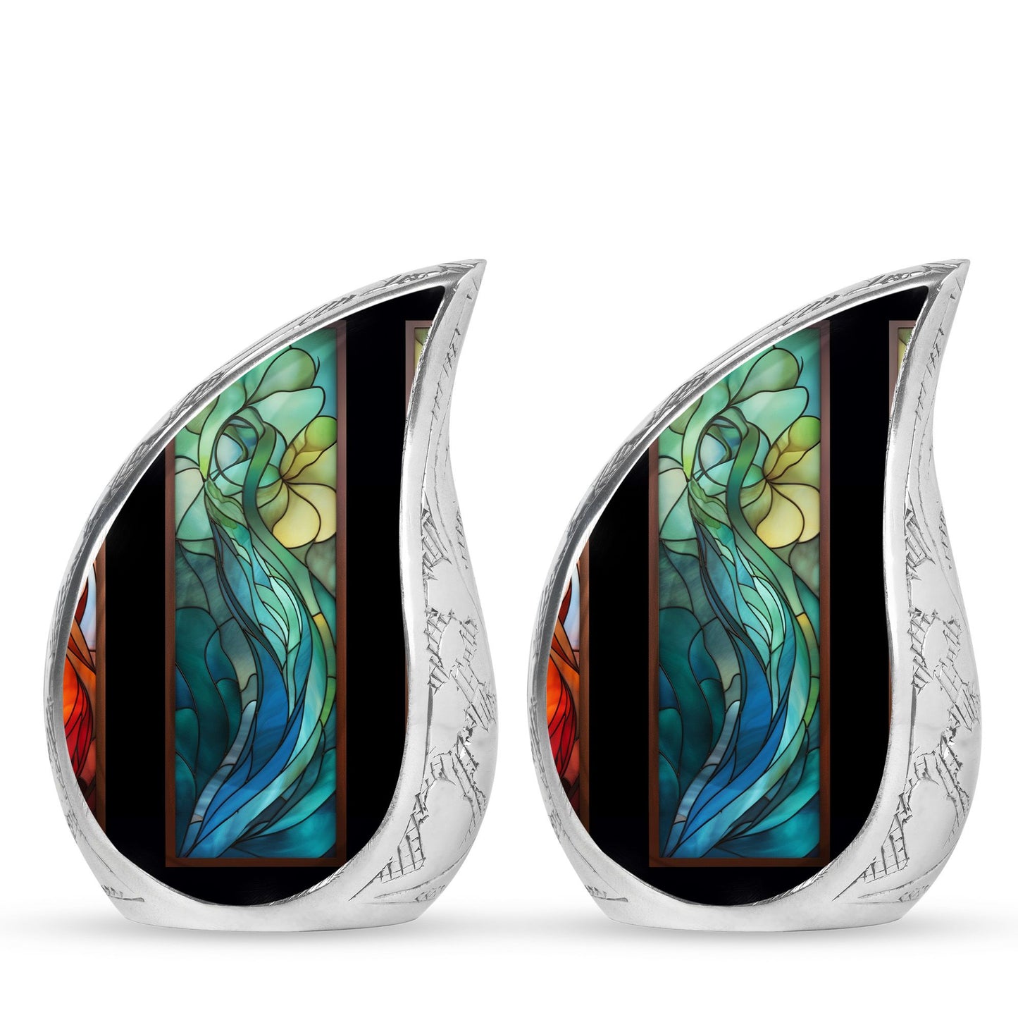 Glass Stained Glass Memorial Urn for Human Ashes - 10-inch, 200 cu in - Yatskia