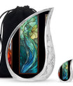 Stained Glass Urn For Ashes Memorial, Funeral Shape Urn