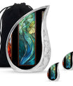 Stained Glass Urn For Ashes Memorial, Funeral Shape Urn