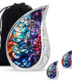 Stained Glass Urn For Ashes Memorial, Funeral Cremation Urn For Ashes