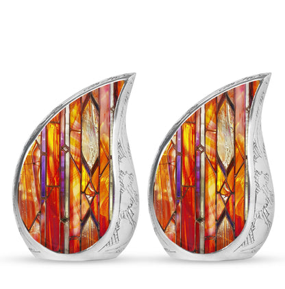Stained Glass Ashes Keepsake Memorial, Funeral Cremation Urn
