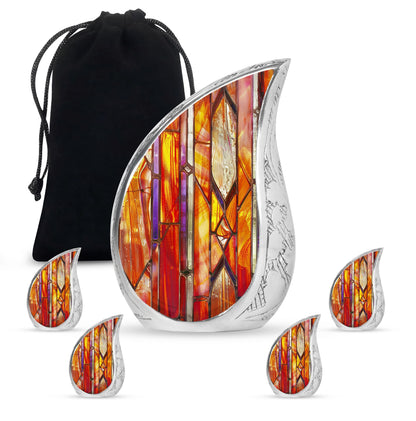 Stained Glass Ashes Keepsake Memorial, Funeral Cremation Urn