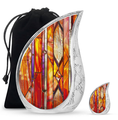 Stained Glass Ashes Keepsake Memorial, Funeral Cremation Urn