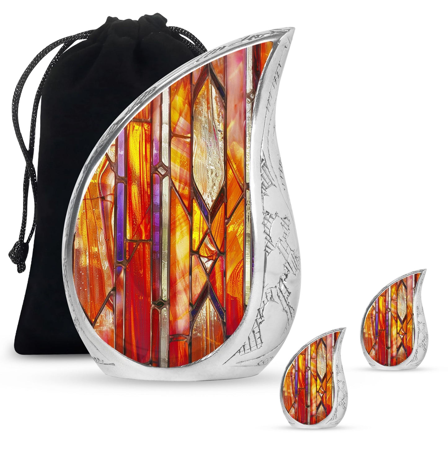 Stained Glass Ashes Keepsake Memorial, Funeral Cremation Urn