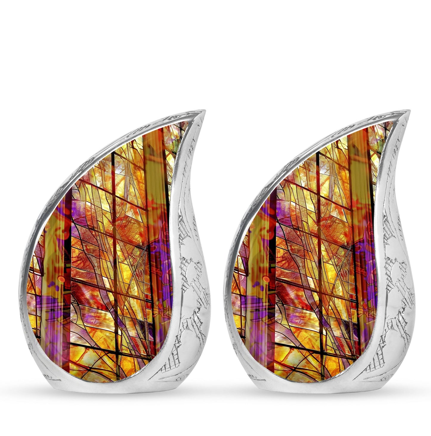 Glass Stained Glass Cremation Urn for Human Ashes - 10-inch, 200 cu in - Yatskia