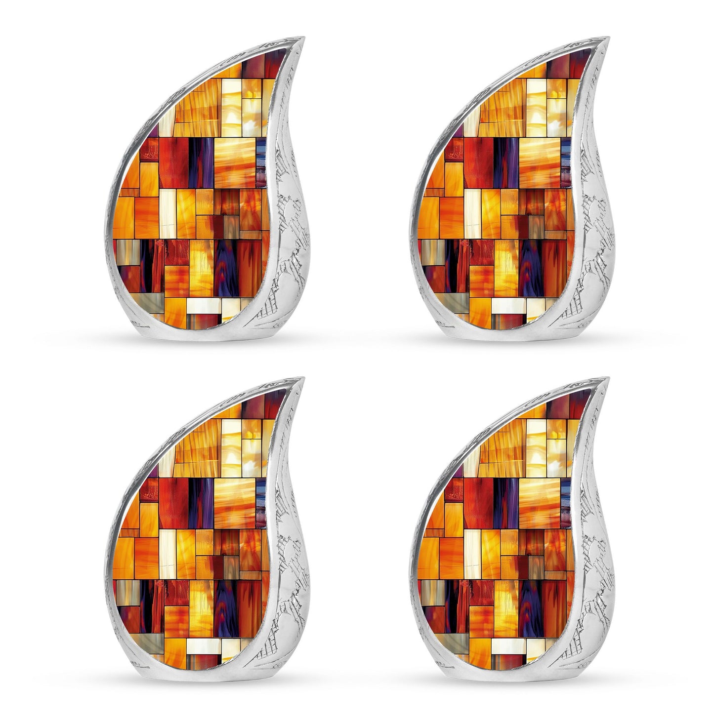 Glass Stained Glass Cremation Urn for Human Ashes - 10-inch, 200 cu in - Yatskia