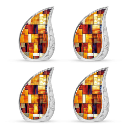 Glass Stained Glass Cremation Urn for Human Ashes - 10-inch, 200 cu in - Yatskia