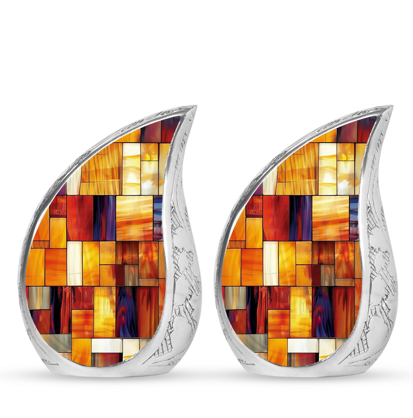 Glass Stained Glass Cremation Urn for Human Ashes - 10-inch, 200 cu in - Yatskia