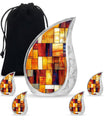 Stained Glass Cool Urn Ashes Memorial, Funeral Cremation Urn For Ashes